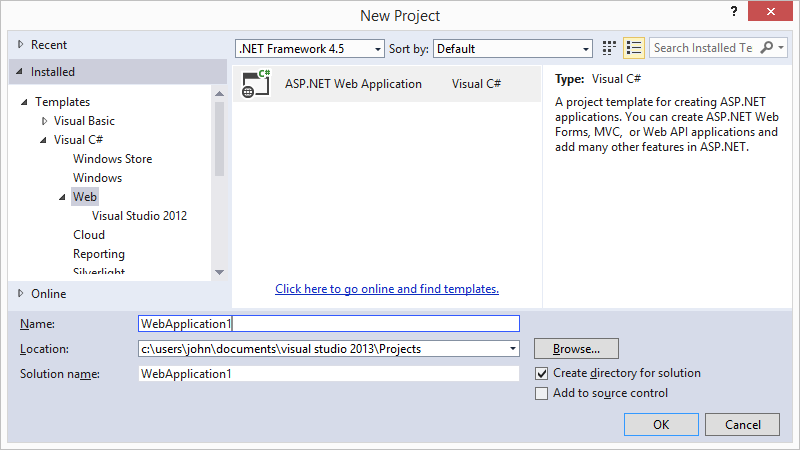 ASP .NET MVC5 - New App